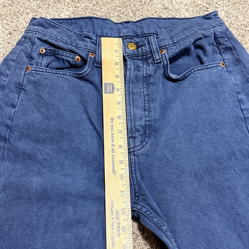 B Sides Women Jeans Wide Leg Button Fly Front Seam 27 Indigo Blue Cotton USA - Picture 9 of 12